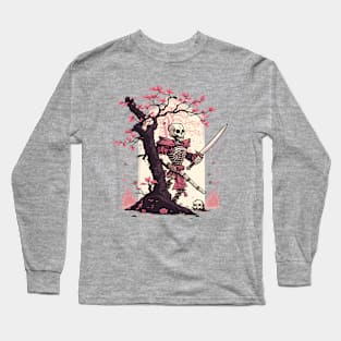 Japanese Samurai Skeleton Long Sleeve T-Shirt